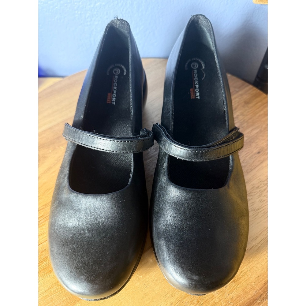 Rockport Works Mary Jane Women 8.5 Black Excellent Slip Resistant Work Shoes